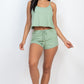 Ribbed Strappy Top & Shorts Set