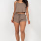 Ribbed Strappy Top & Shorts Set