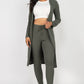 Ribbed Long Cardigan & Leggings Set