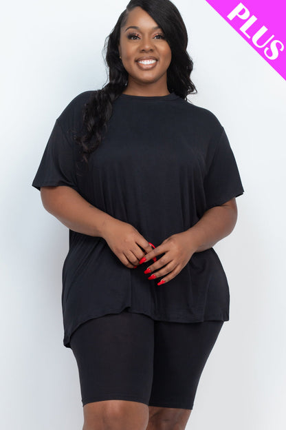 Loose Fit Top&Biker Shorts Set