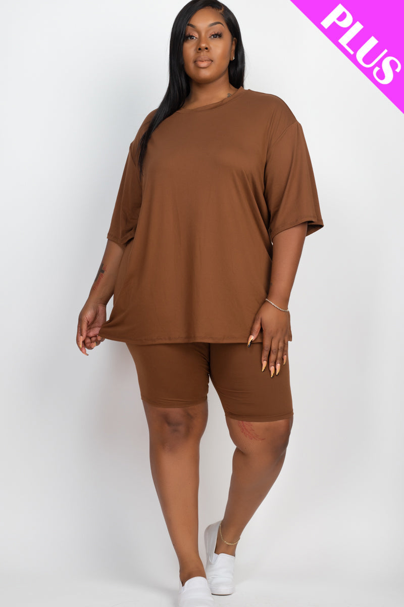 Loose Fit Top&Biker Shorts Set