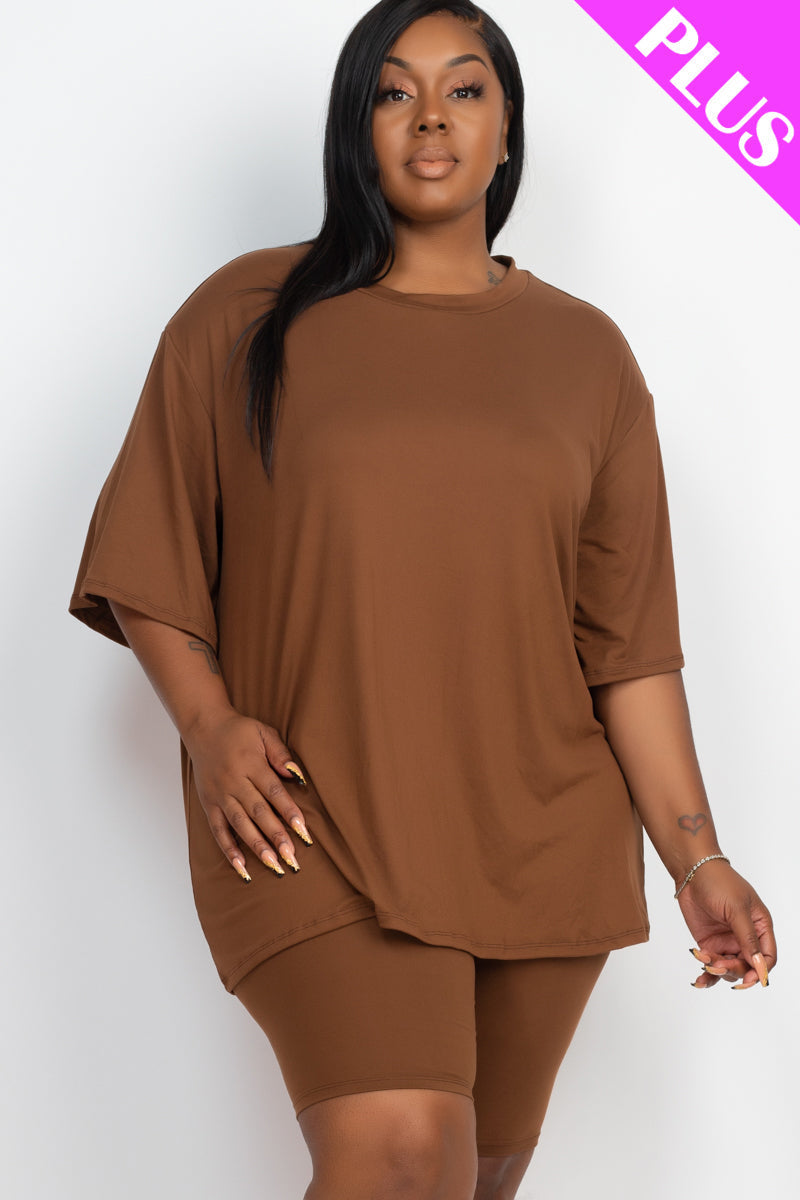Loose Fit Top&Biker Shorts Set