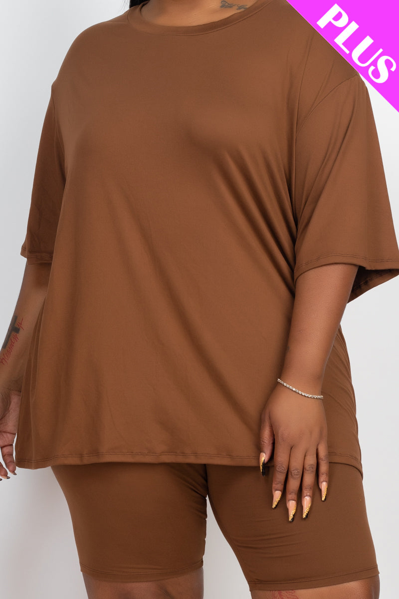 Loose Fit Top&Biker Shorts Set