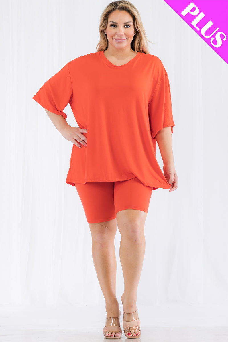 Loose Fit Top&Biker Shorts Set