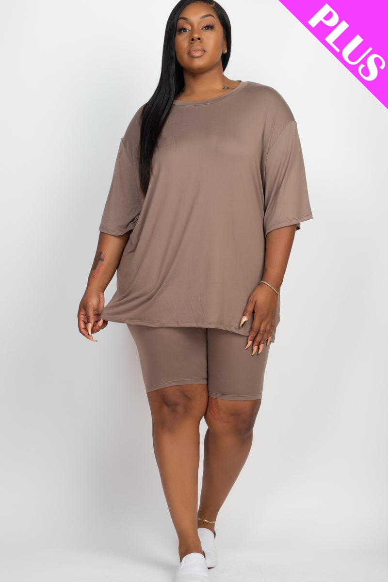 Loose Fit Top&Biker Shorts Set