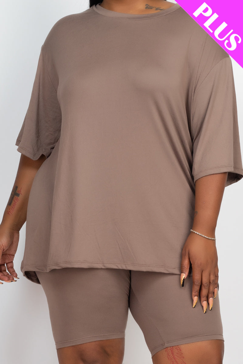 Loose Fit Top&Biker Shorts Set