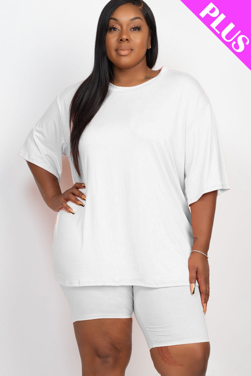 Loose Fit Top&Biker Shorts Set