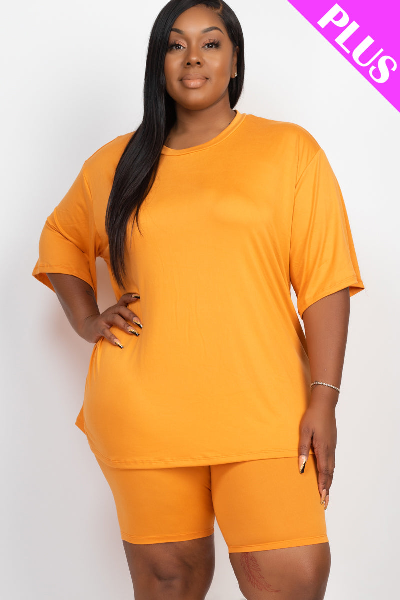 Loose Fit Top&Biker Shorts Set