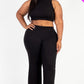 Ribbed Mock Neck Crop Tank Top& Bootcut Pants Set