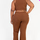 Ribbed Mock Neck Crop Tank Top& Bootcut Pants Set