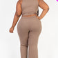 Ribbed Mock Neck Crop Tank Top& Bootcut Pants Set