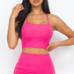 Ribbed Cami Crop Top & Ruched Shorts Set