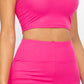 Ribbed Cami Crop Top & Ruched Shorts Set