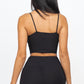 Ribbed Cami Crop Top & Ruched Shorts Set