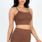 Ribbed Cami Crop Top & Ruched Shorts Set