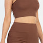 Ribbed Cami Crop Top & Ruched Shorts Set