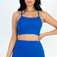 Ribbed Cami Crop Top & Ruched Shorts Set