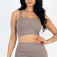 Ribbed Cami Crop Top & Ruched Shorts Set