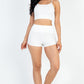 Ribbed Cami Crop Top & Ruched Shorts Set