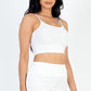 Ribbed Cami Crop Top & Ruched Shorts Set