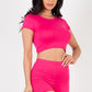 Short Sleeve Crop Top & Shorts Set