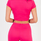 Short Sleeve Crop Top & Shorts Set