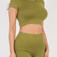 Short Sleeve Crop Top & Shorts Set