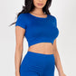 Short Sleeve Crop Top & Shorts Set