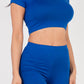 Short Sleeve Crop Top & Shorts Set