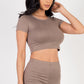 Short Sleeve Crop Top & Shorts Set