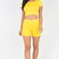 Short Sleeve Crop Top & Shorts Set
