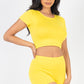 Short Sleeve Crop Top & Shorts Set
