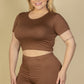 Short Sleeve Crop Top & Shorts Set