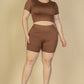 Short Sleeve Crop Top & Shorts Set