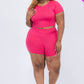 Short Sleeve Crop Top & Shorts Set