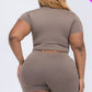 Short Sleeve Crop Top & Shorts Set
