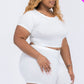 Short Sleeve Crop Top & Shorts Set