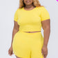 Short Sleeve Crop Top & Shorts Set