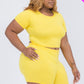 Short Sleeve Crop Top & Shorts Set