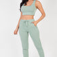 French Terry Cropped Tank Top & Joggers Set