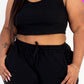 French Terry Cropped Tank Top & Joggers Set