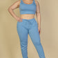 French Terry Cropped Tank Top & Joggers Set