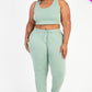 French Terry Cropped Tank Top & Joggers Set