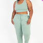 French Terry Cropped Tank Top & Joggers Set
