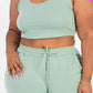 French Terry Cropped Tank Top & Joggers Set