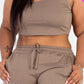 French Terry Cropped Tank Top & Joggers Set