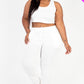 French Terry Cropped Tank Top & Joggers Set