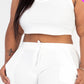 French Terry Cropped Tank Top & Joggers Set