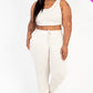 French Terry Cropped Tank Top & Joggers Set