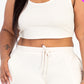 French Terry Cropped Tank Top & Joggers Set
